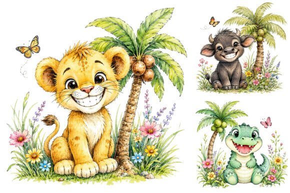 Download Cute Safari Animal Clipart Bundle - Anima Collection