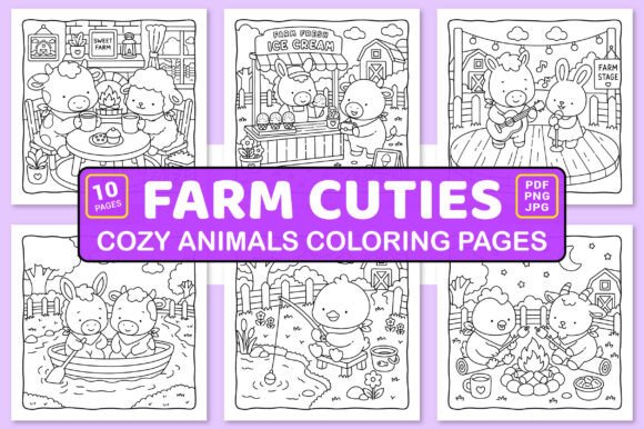Download Farm Cuties Cozy Animals Coloring Pages - Anima Collection