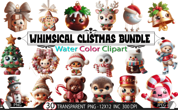 Download 30 PNG,Cute Christmas Animals Bundle - Anima Collection