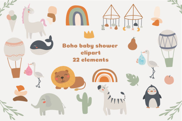 Download Boho Baby Shower, Safari Animals Clipart - Anima Collection