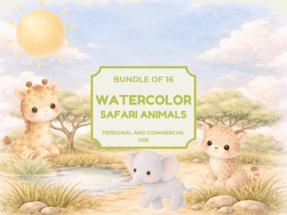 Download Watercolor Safari Animals PNG - Anima Collection