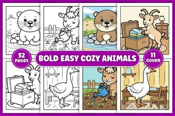 Download Cozy Animals Coloring Pages for Kids - Anima Collection