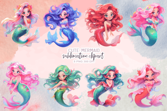 Download Cute Mermaid Sublimation Clipart - Sublimation Collection