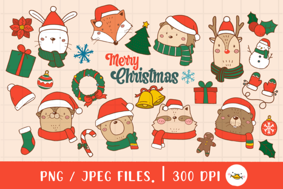Download Merry Christmas Woodland Animal Clipart - Anima Collection