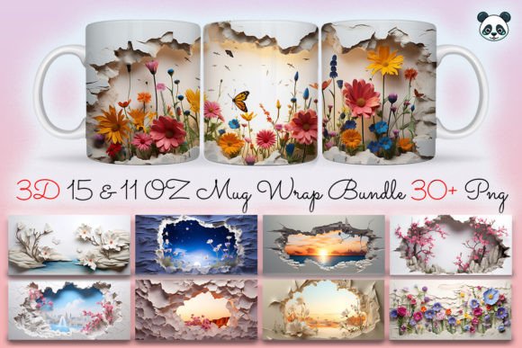 Download 3D Landscape Mug Wrap Sublimation Bundle - Sublimation Collection