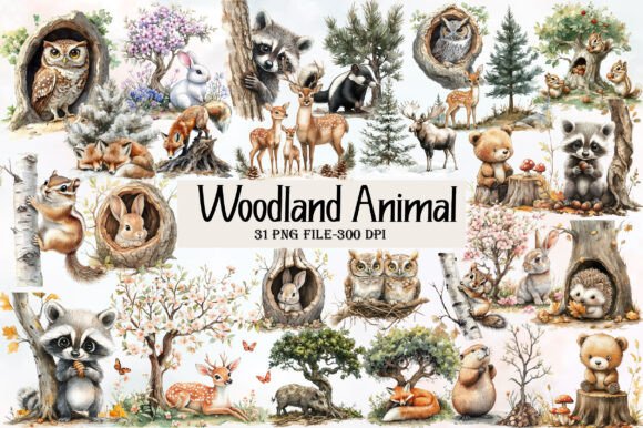 Download Watercolor Woodland Animal Clipart - Anima Collection
