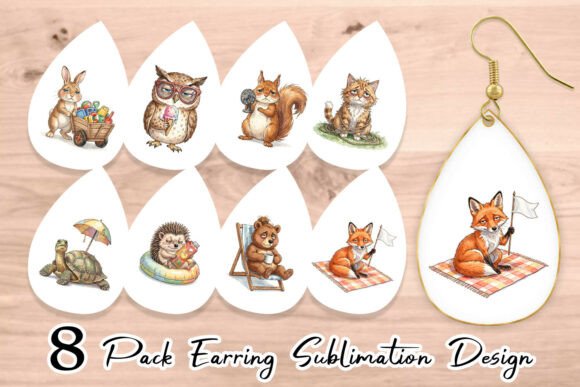 Download Watercolor Woodland Animal Earring PNG - Anima Collection