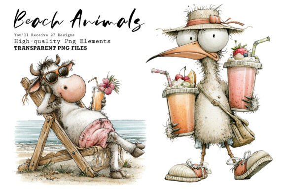 Download Quirky Beach Animals PNG Clipart - Anima Collection
