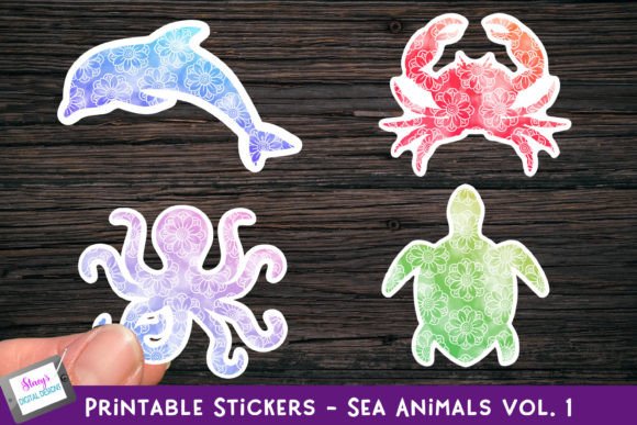 Download Printable Stickers - Sea Animals Vol. 1 - Anima Collection
