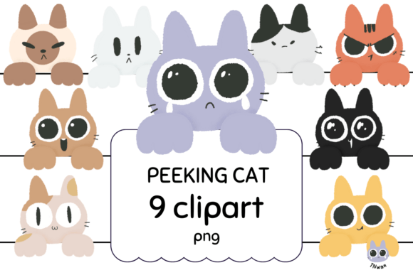 Download Baby Cat Peeking Cute Animal Sublimation - Anima Collection