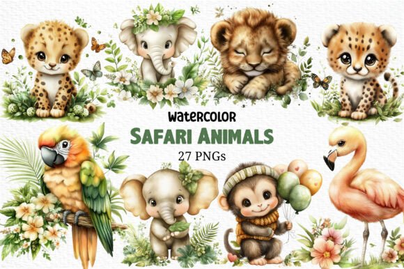 Download Watercolor - Safari Animals Png - Anima Collection
