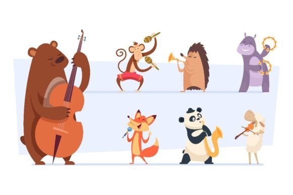 Download Animals Musicians. Wild Cartoon Zoo - Anima Collection