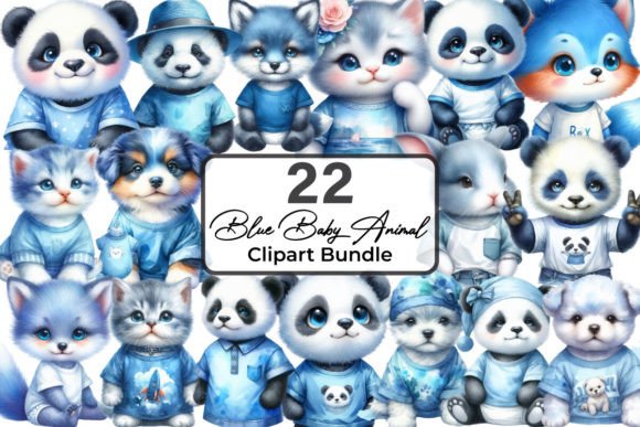 Download Blue Baby Animal Clipart Bundle - Anima Collection