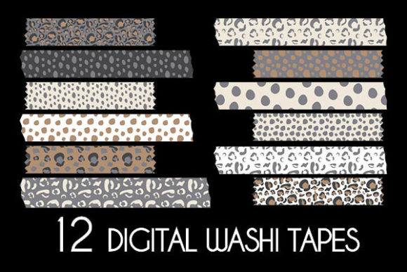 Download Grey Animal Prints Washi Tapes Pattern - Anima Collection