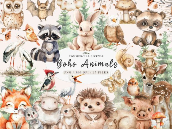 Download Boho Woodland Animals Clipart, Cute Wood - Anima Collection