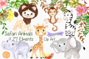 Download Watercolor Safari Animals Clipart Kids Jungle Animals Clipart - Anima Collection